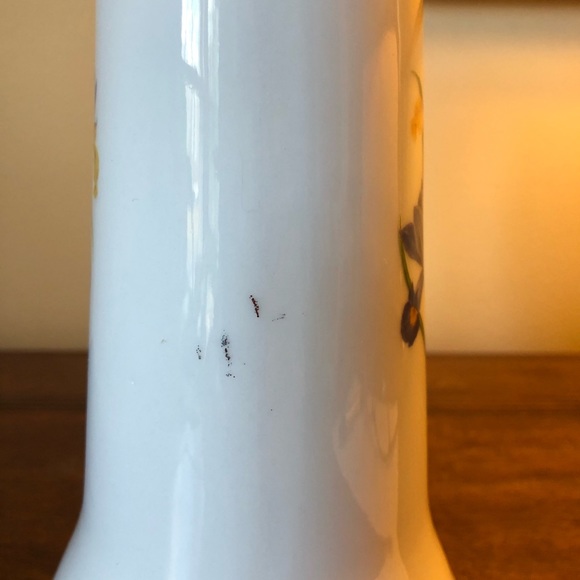 Iris white china pitcher. Braum Bros. - Picture 2 of 6